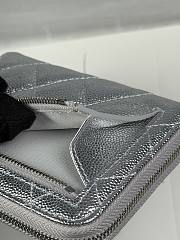 Chanel Zippered Coin Case Silver - 4