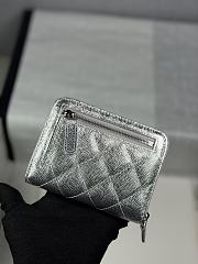 Chanel Zippered Coin Case Silver - 2