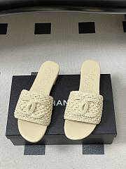 Chanel CC logo crochet design Sandals Beige - 5
