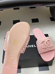 Chanel CC logo crochet design Sandals Pink - 6