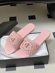 Chanel CC logo crochet design Sandals Pink - 5