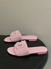 Chanel CC logo crochet design Sandals Pink - 3