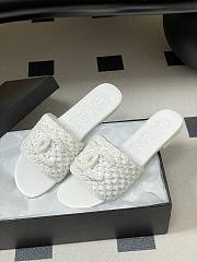 Chanel CC logo crochet design Sandals White - 6