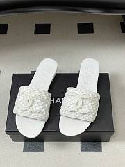 Chanel CC logo crochet design Sandals White - 4