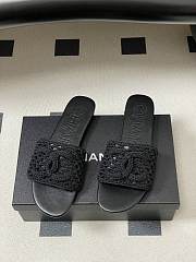 Chanel CC logo crochet design Sandals Black - 4