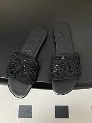 Chanel CC logo crochet design Sandals Black - 3