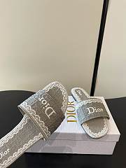 Dior Dentelle Heeled Slide Gray - 5