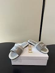 Dior Dentelle Heeled Slide Gray - 4