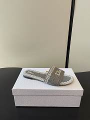 Dior Dentelle Heeled Slide Gray - 3