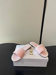 Dior Dentelle Heeled Slide Pink - 5