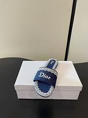 Dior Dentelle Heeled Slide Dark Blue - 6