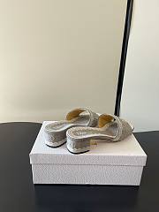 Dior Dentelle Heeled Slide 3.5 cm Gray - 4
