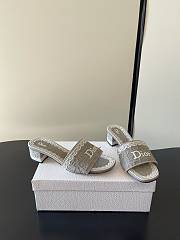 Dior Dentelle Heeled Slide 3.5 cm Gray - 6