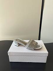 Dior Dentelle Heeled Slide 3.5 cm Gray - 3