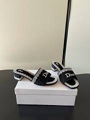 Dior Dentelle Heeled Slide 3.5 cm Black - 6
