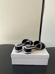 Dior Dentelle Heeled Slide 3.5 cm Black - 4