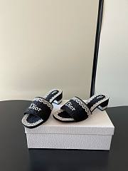Dior Dentelle Heeled Slide 3.5 cm Black - 2