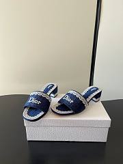 Dior Dentelle Heeled Slide 3.5 cm Dark Blue - 6