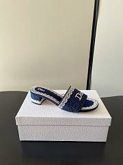 Dior Dentelle Heeled Slide 3.5 cm Dark Blue - 5