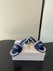 Dior Dentelle Heeled Slide 3.5 cm Dark Blue - 4