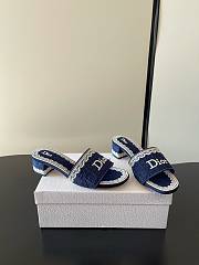 Dior Dentelle Heeled Slide 3.5 cm Dark Blue - 3