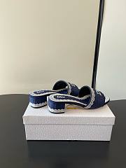 Dior Dentelle Heeled Slide 3.5 cm Dark Blue - 2
