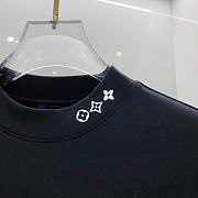 Louis Vuitton Embroidered Logo Long-Sleeve T-Shirt Black - 3