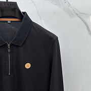 Hermès Men’s Long-Sleeve Zip Polo Black - 2