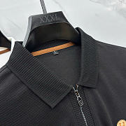 Hermès Men’s Long-Sleeve Zip Polo Black - 3
