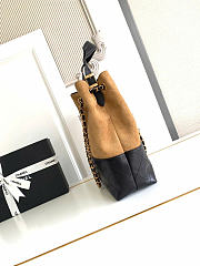 Chanel 25A Suede & Calfskin Vertical Tote Brown - 4