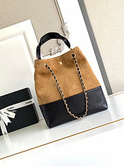 Chanel 25A Suede & Calfskin Vertical Tote Brown - 3