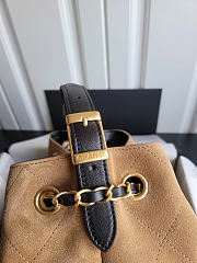 Chanel Suede Calfskin Shiny Lambskin Quilted Small Shopping Bag - 6