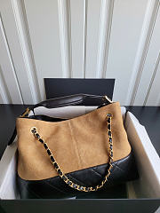 Chanel Suede Calfskin Shiny Lambskin Quilted Small Shopping Bag - 5