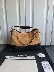 Chanel Suede Calfskin Shiny Lambskin Quilted Small Shopping Bag - 2