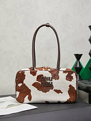 Miumiu Beau Medium calf hair shoulder bag White/Burnt Sienna - 1