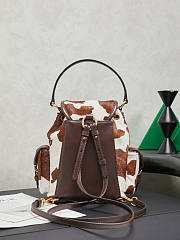 Miumiu Printed leather backpack White/Burnt Sienna - 4