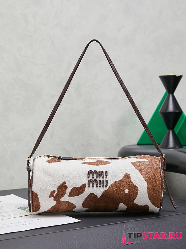 Miumiu Calf Hair Pouch White/Burnt Sienna - 1