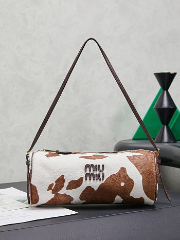Miumiu Calf Hair Pouch White/Burnt Sienna