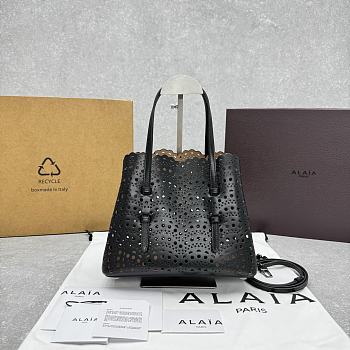 Alaia Mina 25 laser-cut leather tote black