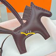 Hermes Rodeo Robeo Coeur Pony Bag Keychain Brown Silver - 6