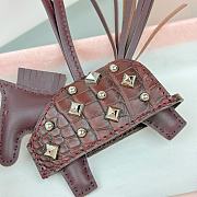 Hermes Rodeo Robeo Coeur Pony Bag Keychain Brown Silver - 3