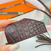 Hermes Rodeo Robeo Coeur Pony Bag Keychain Brown Silver - 5