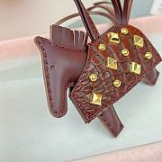 Hermes Rodeo Robeo Coeur Pony Bag Keychain Brown Gold - 3