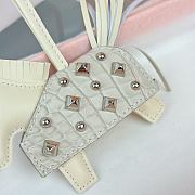 Hermes Rodeo Robeo Coeur Pony Bag Keychain White Silver - 3