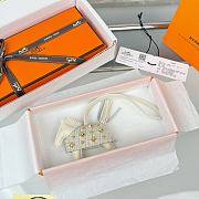 Hermes Rodeo Robeo Coeur Pony Bag Keychain White Gold - 4