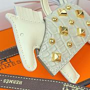 Hermes Rodeo Robeo Coeur Pony Bag Keychain White Gold - 2