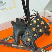 Hermes Rodeo Robeo Coeur Pony Bag Keychain Black Gold - 2