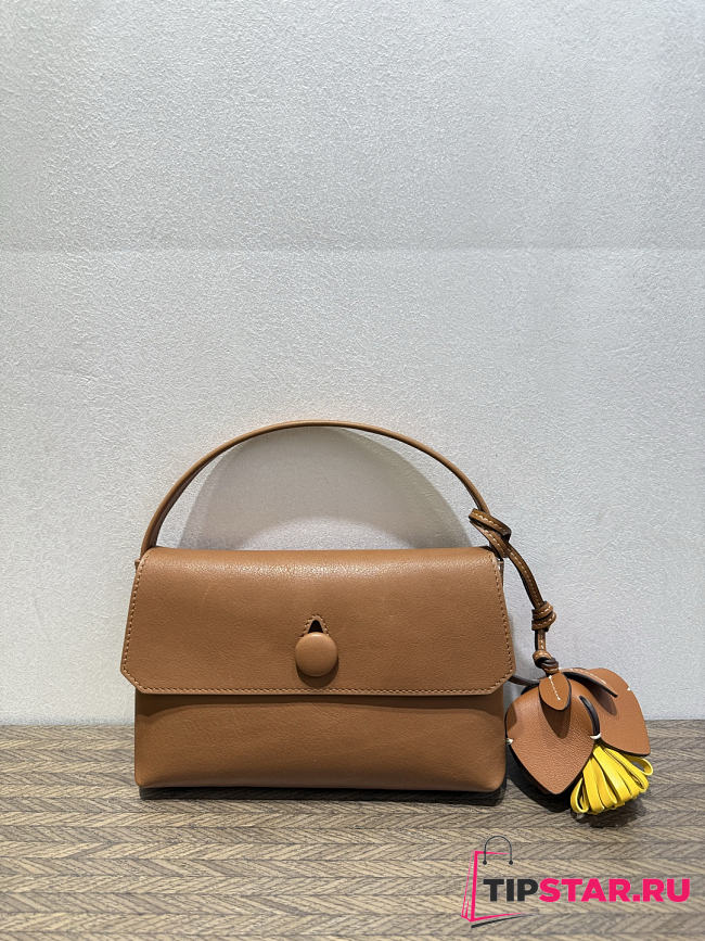 The Row Sally Leather Shoulder Bag Camel Brown - 1