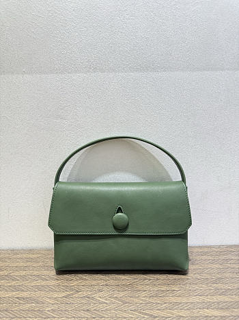 The Row Sally Leather Shoulder Bag Dark Green