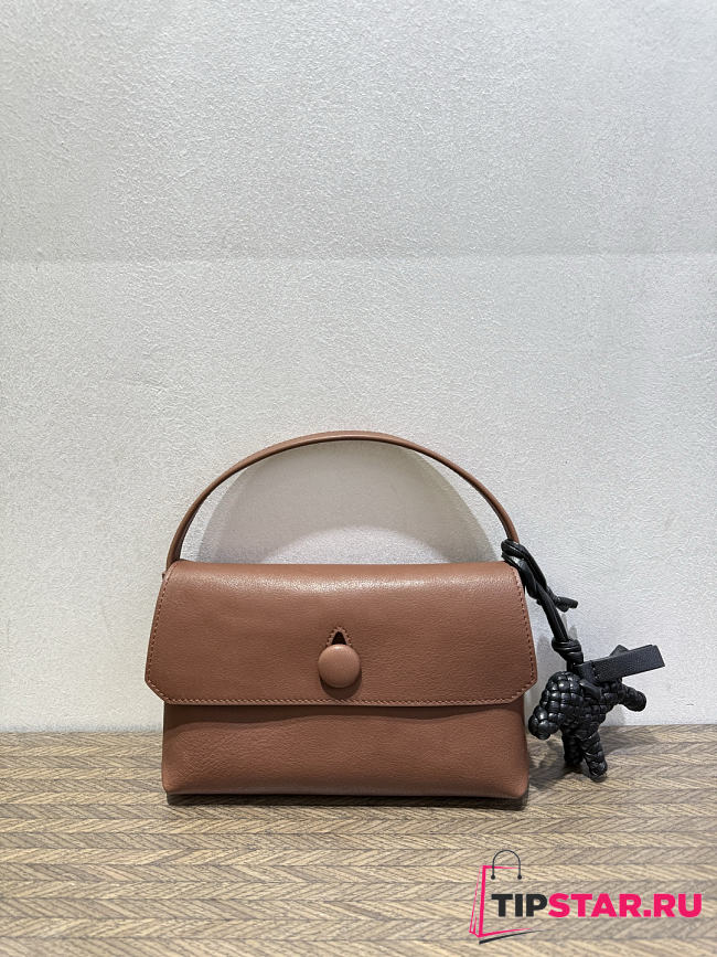 The Row Sally Leather Shoulder Bag Tan Brown - 1